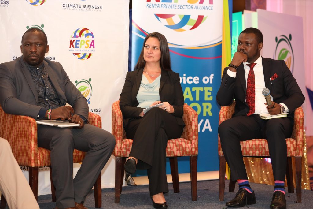 George Aluru left KEPSA Energy and Extractive Sector Board Chair Tamara Cook CEO FSD Kenya and Dr Olufunso Osomorin – Regional Principal Officer Green Growth and Climate AFDB