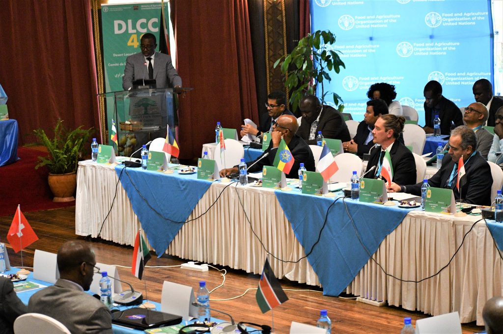 Mithika Linturi the Cabinet Secretary Agriculture in Kenya adresses the Forty Second Session of the Desert Locust Control Committee DLCC