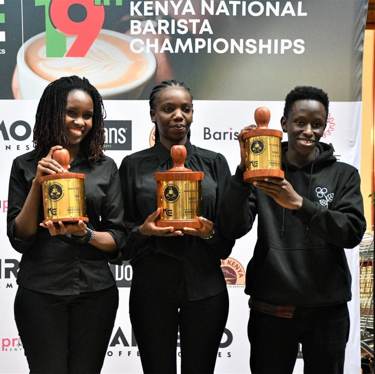 I9th Kenya National Barista Championships top three