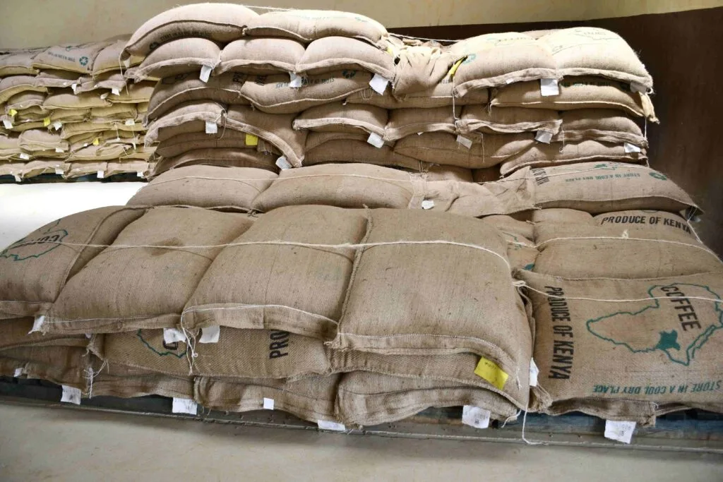 The hk coffee market summary : sale 16 Coffee in a warehouse. Photo by kimuri mwangi
