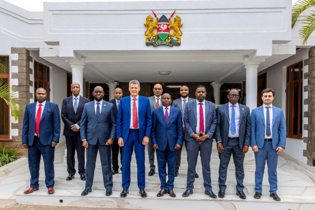Deputy president prof. Kithure kindiki with tatu city leadership and government officials after a meeting on investment and coffee sector reforms at the dps official residence in karen