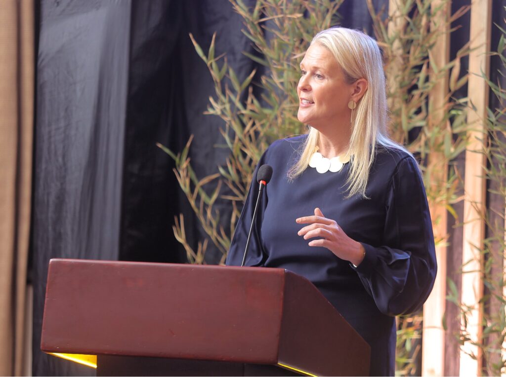 Uganda, uk deepen collaboration on agriculture at inaugural agro-industrialisation forum H. E. Lisa chesney the british high commissioner to uganda addressing the uk uganda agro industrialisation forum