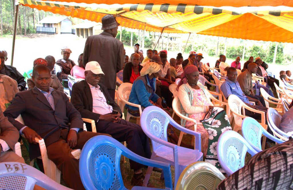 Farmers following the proceedings during the learning forum