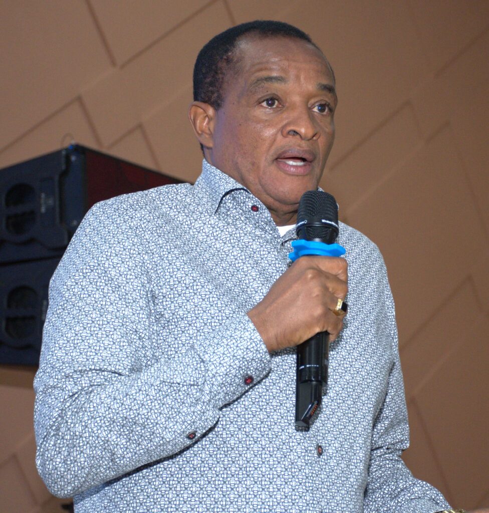 Cooperative Alliance of Kenya CAK Chairman McCloud Malonza makes his remarks during the 4th annual Cabinet Secretarys Cooperative Movement Stakeholders Forum