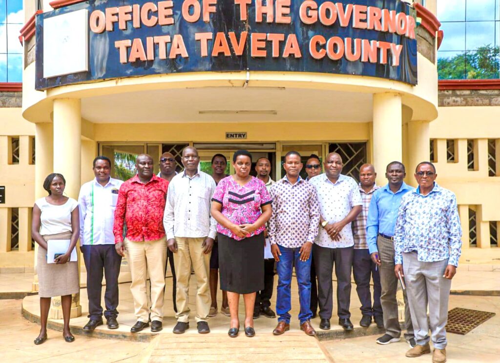 The State Department for Livestock Development team paid a courtesy call to the Taita Taveta Deputy Governor Christine Saru Kilalo to deliberate about the Bachuma Livestock Quarantine Station