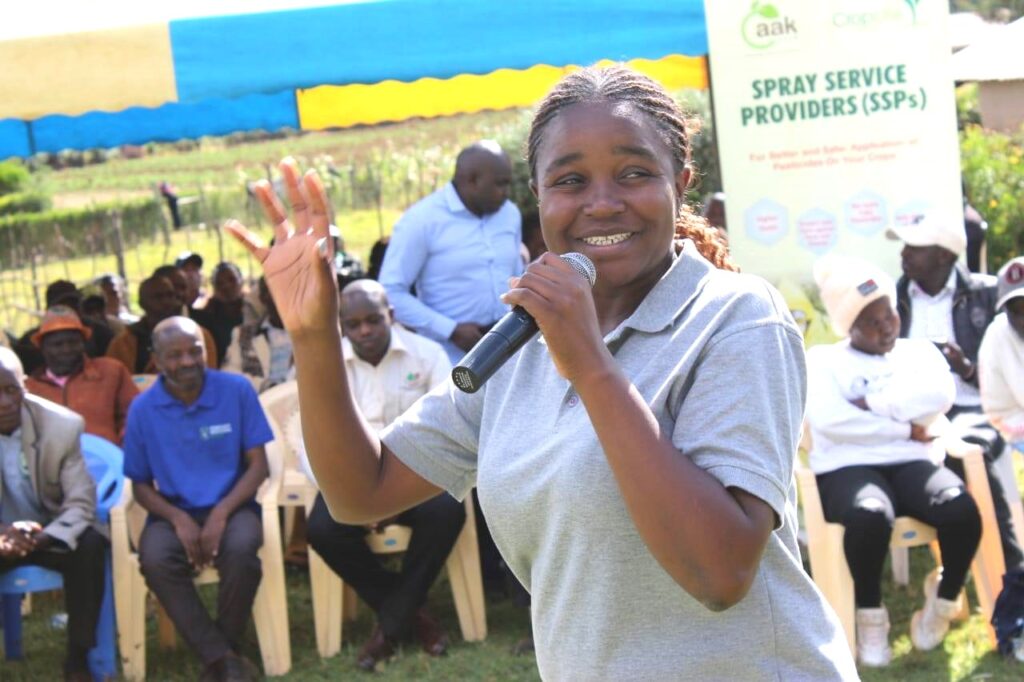 Nakuru County Steps Up Sustainable Farming in Potato Growing Velma Wekesa Stewardship Officer aak GROW educating farmers