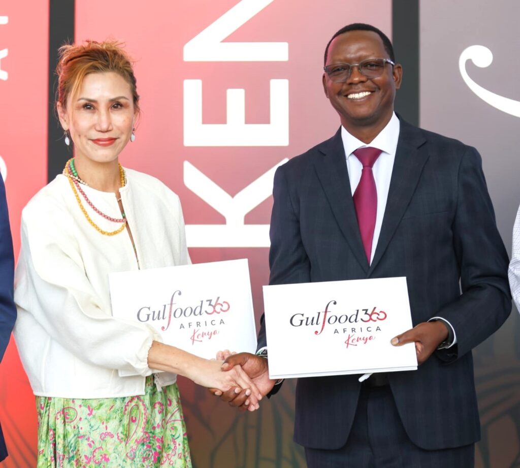 Nairobi Selected to Host Gulfood360 Africa in Major Boost to Kenya’s Food Trade Ambitions AFA Director General Dr Bruno Linyiru and Trixie LohMirmand Global Organiser of Gulfood signed an MoU