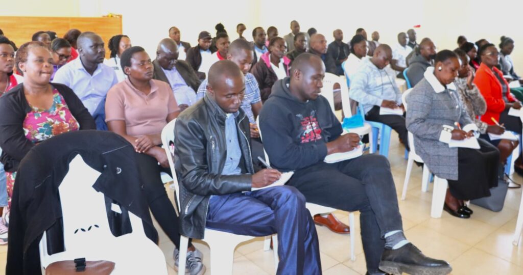 Uasin Gishu Targets 23,000 Farm Ponds to Expand Irrigation A training session for NAVCDP supervisory teams comprising Sub County Agricultural Officers SCAOs and engineers