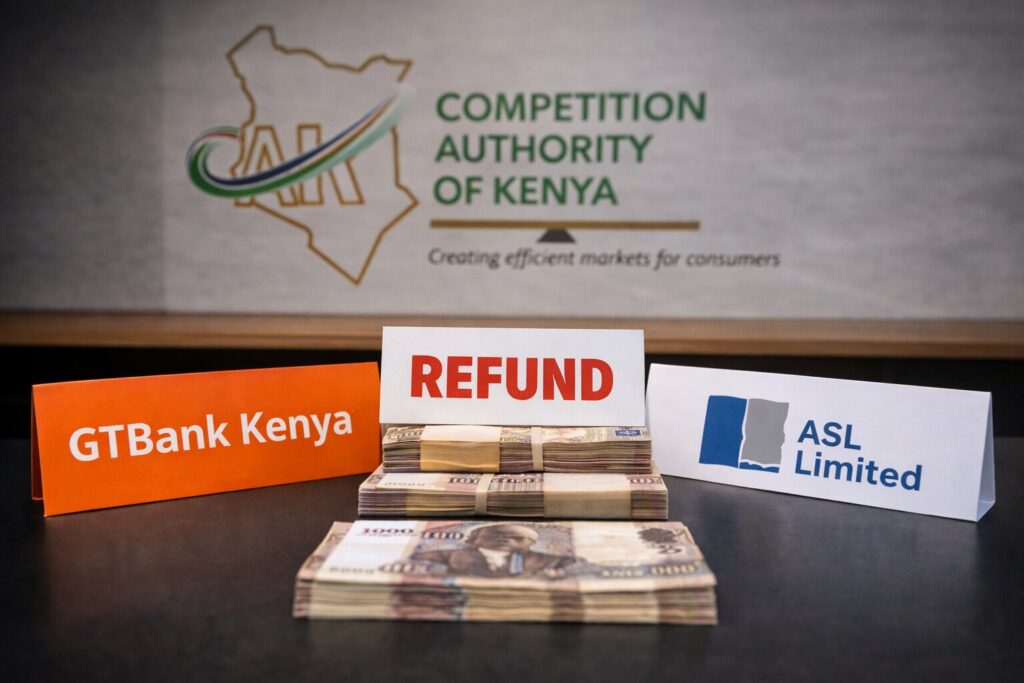 CAK directed GT Bank Kenya to refund ASL KES 13211285 being the sum of the fees and charges determined to have been improperly levied within 30 days