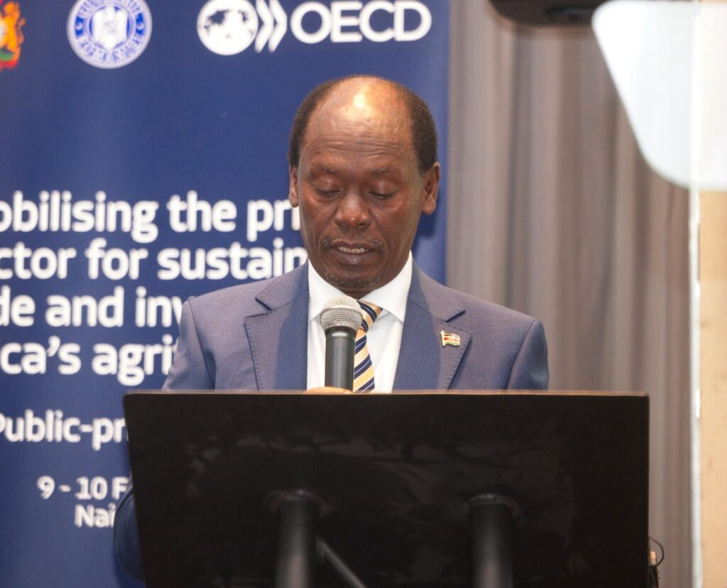 Kenyas Cabinet Secretary for Information Communications and the Digital Economy William Kabogo makes his remarks