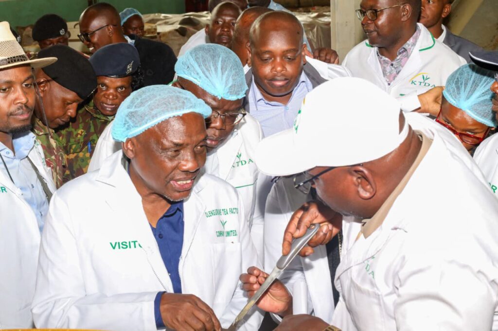 PS Ronoh tours Olenguruone Tea Factory