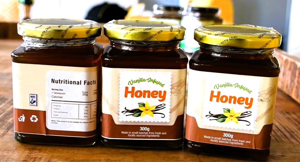 Vanilla flavoured honey