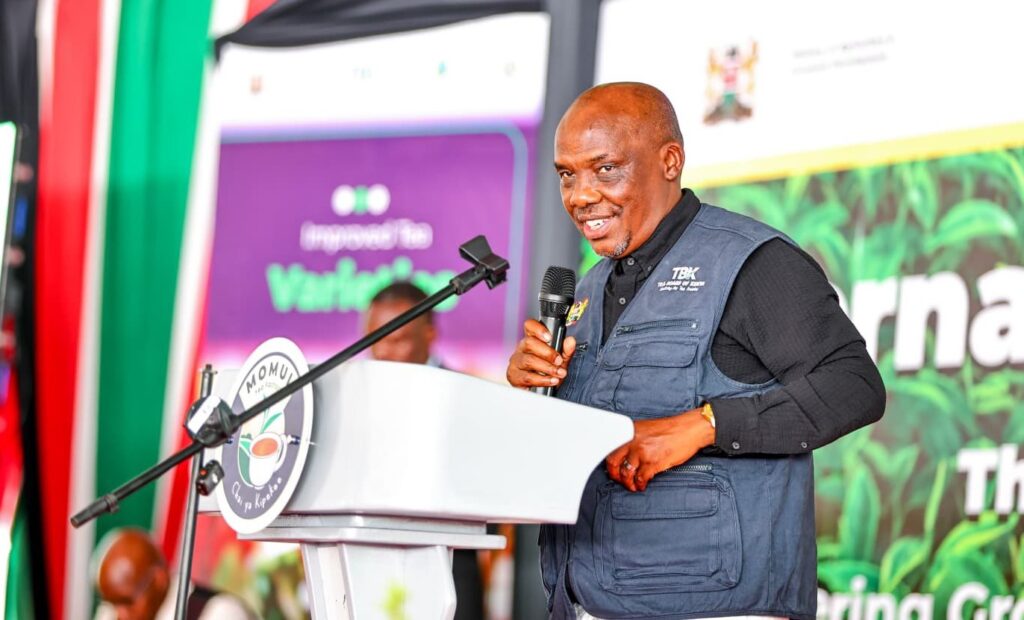State Targets Tea Value Addition in Sh4.5 Billion Modernization Plan Principal Secretary for Agriculture Dr. Paul Rono during this years International Tea Day celebrations held at Momul Tea Factory in Kericho County