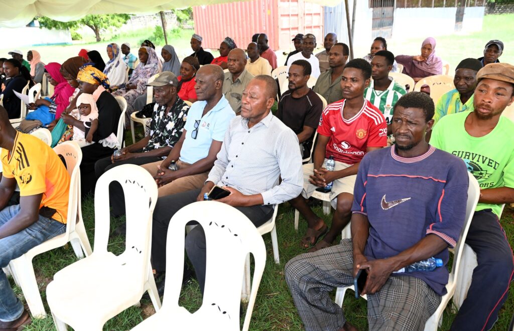 Some of the farmers who attended a stakeholders meeting at Pavi Farmers Cooperative Society in Msambweni Sub county